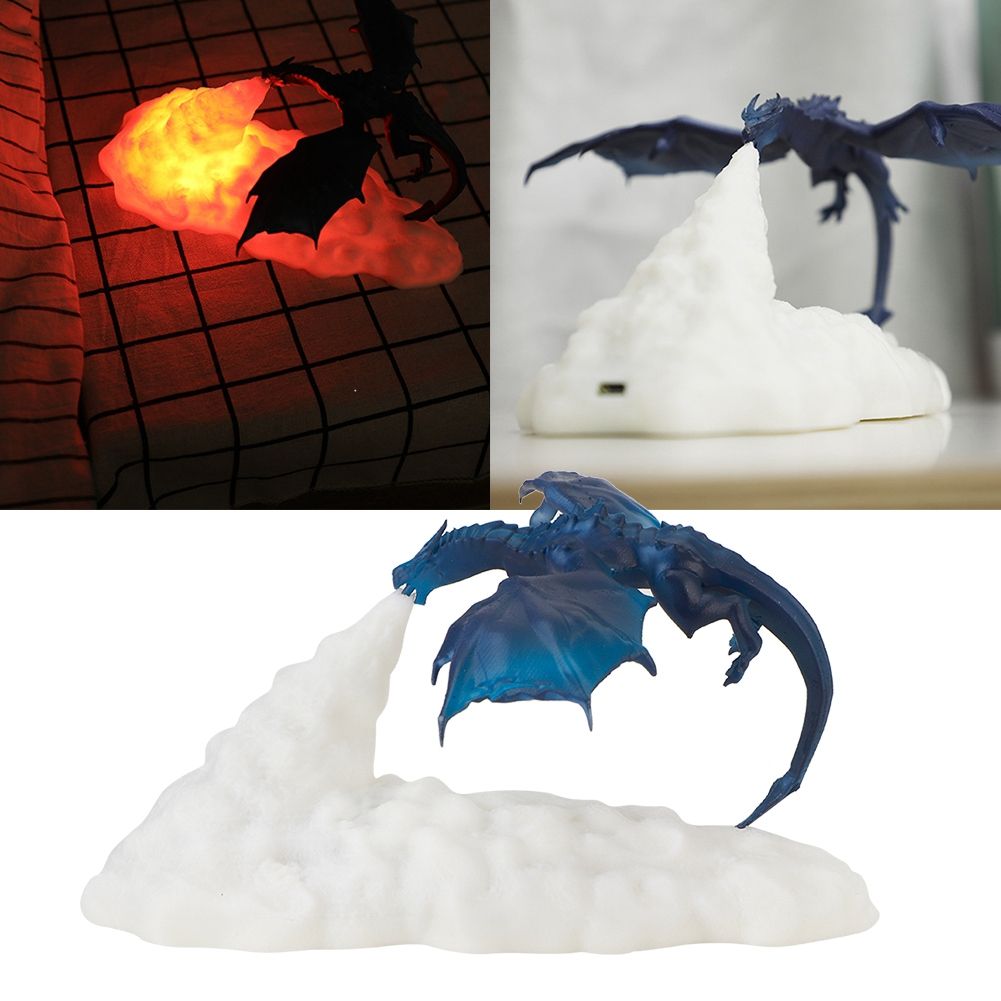 3D Print Fire Dragon Shaped Light Bedside Night Lamp USB Rechargeable for Home view 10