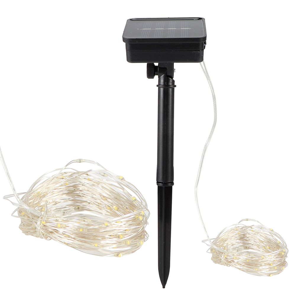 10m 100LED Solar Copper Wire String Light Garden Decoration Lamp String Warm Light view 7