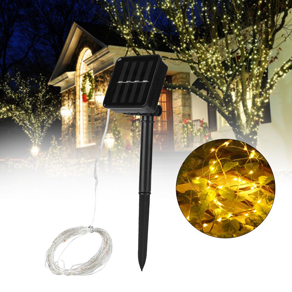 100LED Chips Solar Powered Light String for Garden Yard Festivals Party view 10