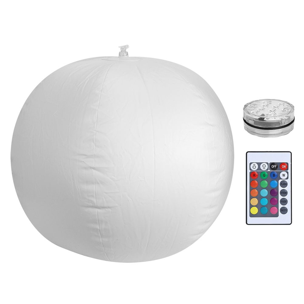 Waterproof Folding 10LED Chip Swimming Pool Floating Ball Light Remote Control view 2