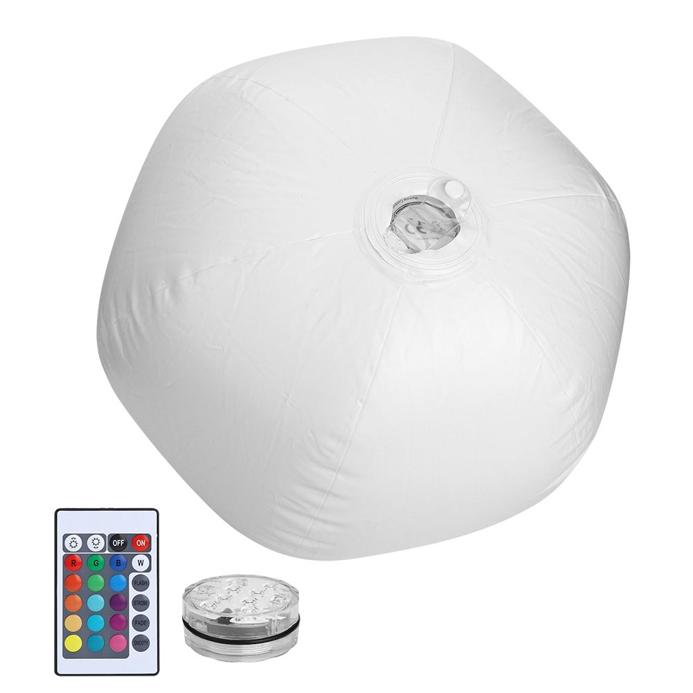 Waterproof Folding 10LED Chip Swimming Pool Floating Ball Light Remote Control view 6