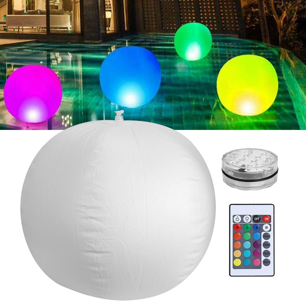 Waterproof Folding 10LED Chip Swimming Pool Floating Ball Light Remote Control view 10