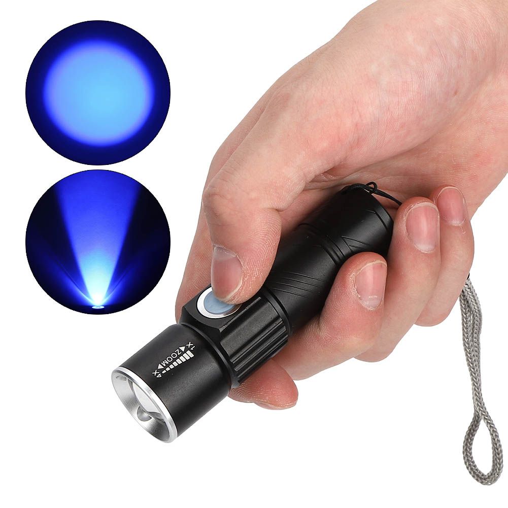 Aluminum Alloy USB Rechargeable Ultraviolet Flashlight Electric Torch for view 7