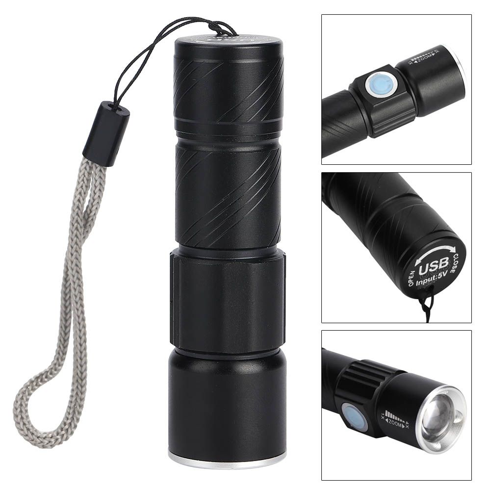 Aluminum Alloy USB Rechargeable Ultraviolet Flashlight Electric Torch for view 8