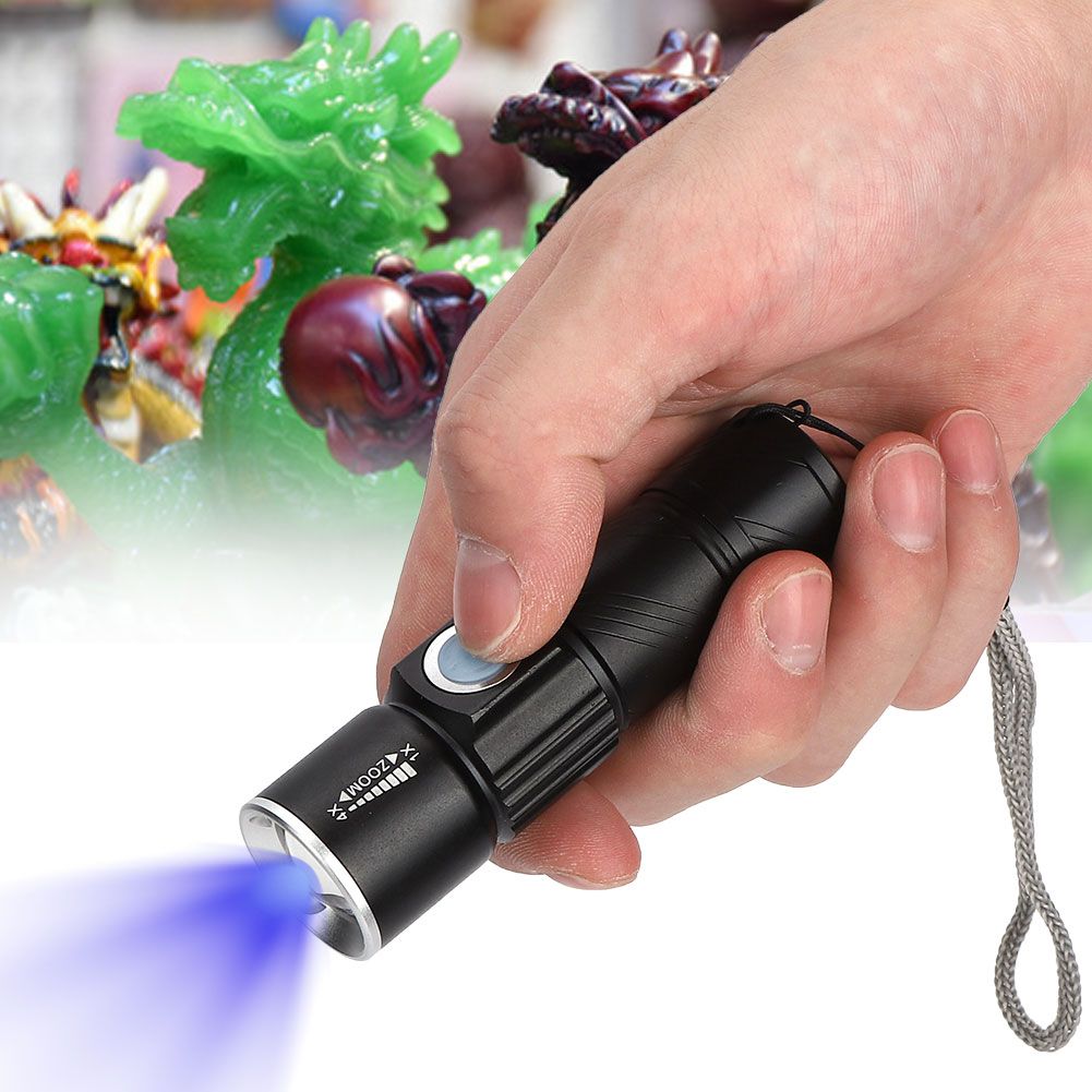 Aluminum Alloy USB Rechargeable Ultraviolet Flashlight Electric Torch for view 10