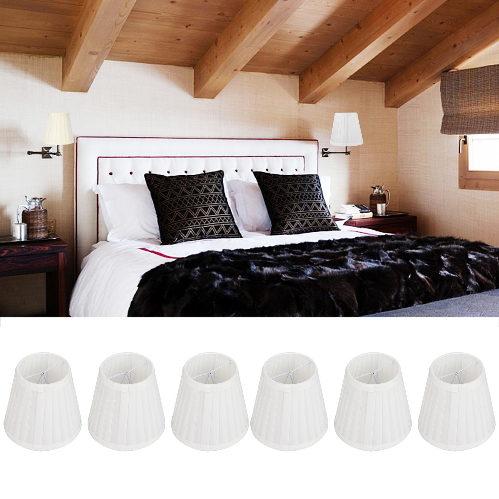 6PCS Fabric Chandelier Lampshade Wall Lamp Cover Shade for Living Room Bedroom view 10