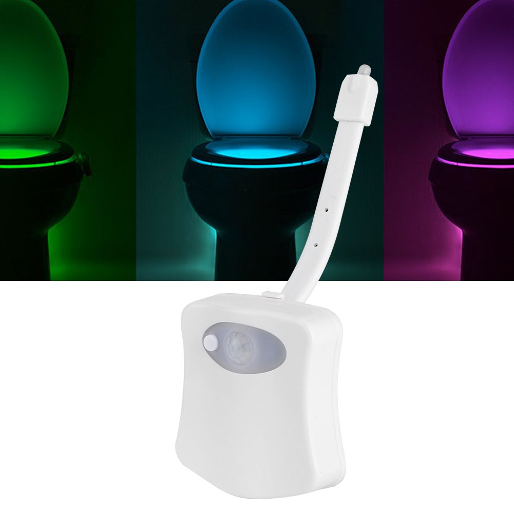 8 Color Toilet Cover Light Motion Activated Body Auto Double Sensor Bathroom view 9