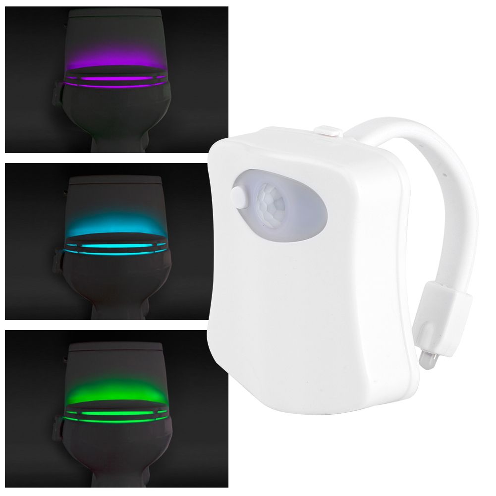 8 Color Toilet Cover Light Motion Activated Body Auto Double Sensor Bathroom view 10
