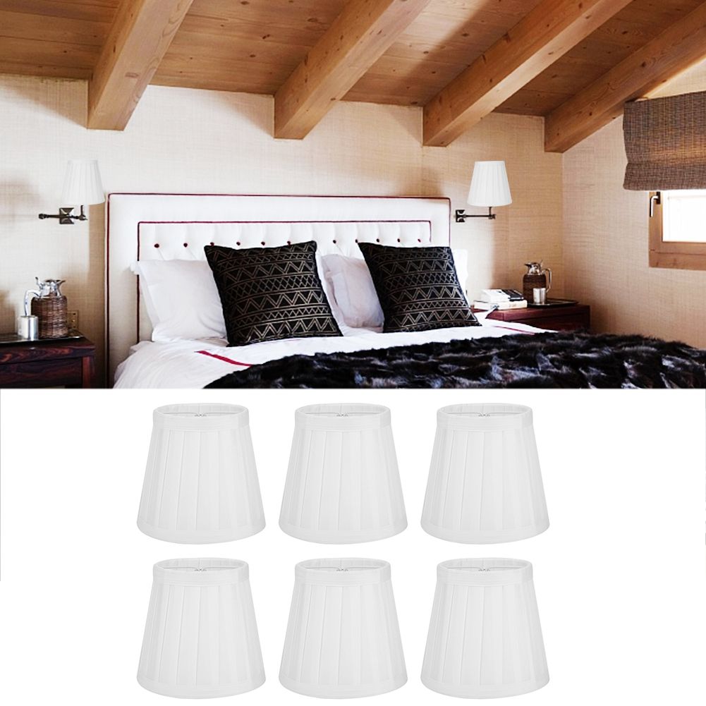 6Pcs Modern Fabric Desktop Lampshade Chandelier Wall Light Lamp Cover for Home view 9