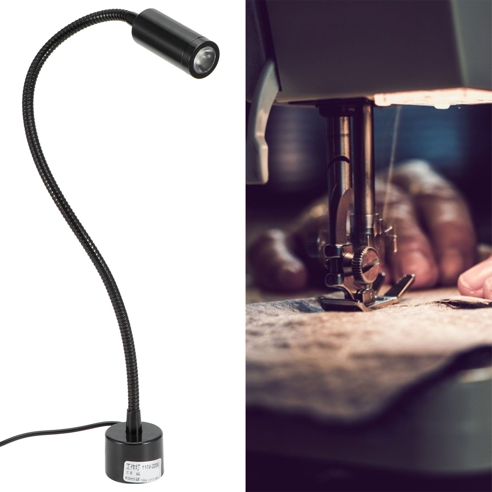 Adjustable Gooseneck LED Working Light with Magnetic Base for CNC Lathe Machine view 10