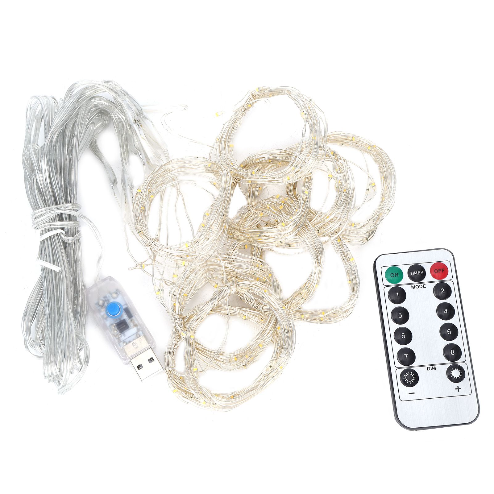 3x3m USB 300LED Chips Curtain Light String with Remote Control for Home Party view 2