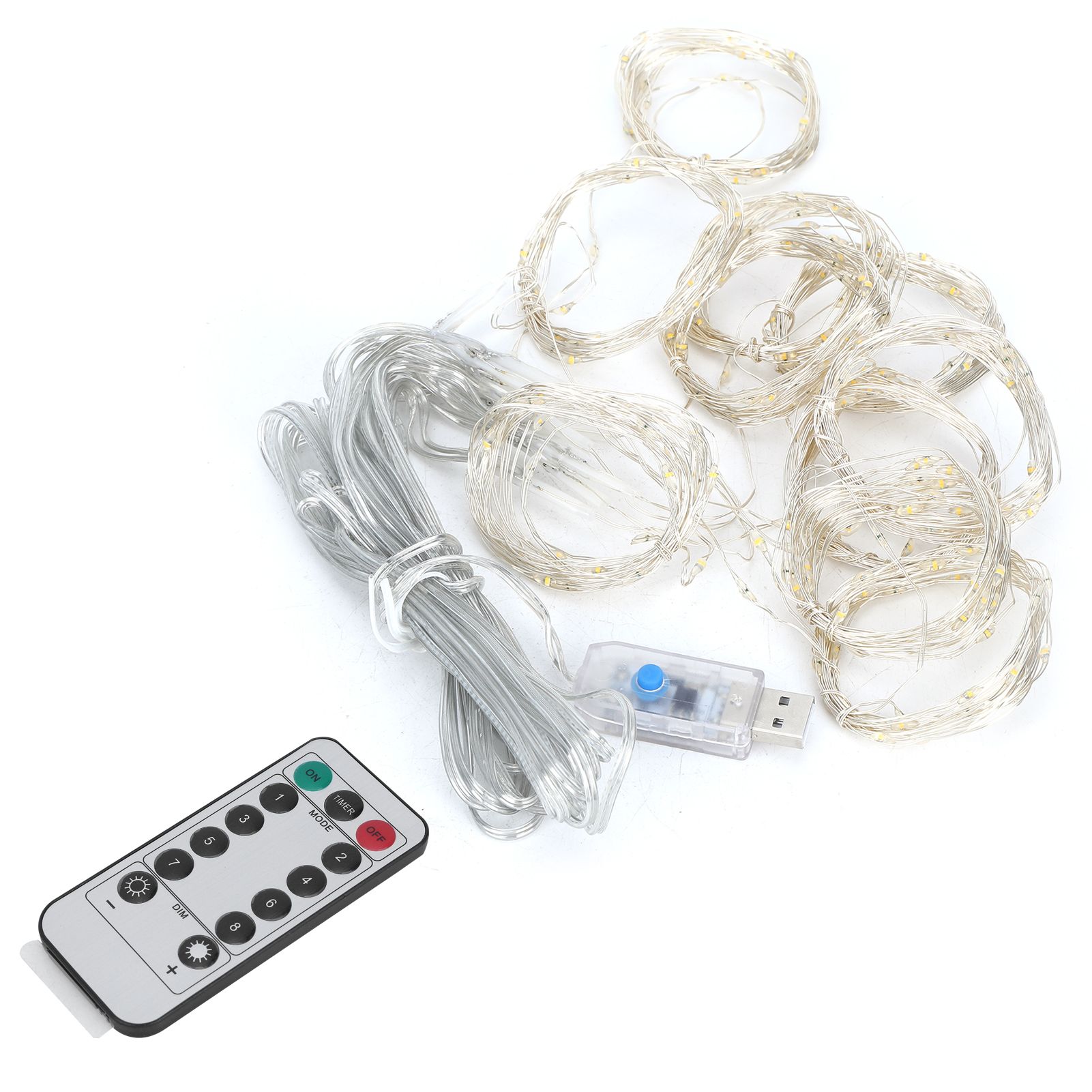 3x3m USB 300LED Chips Curtain Light String with Remote Control for Home Party view 4