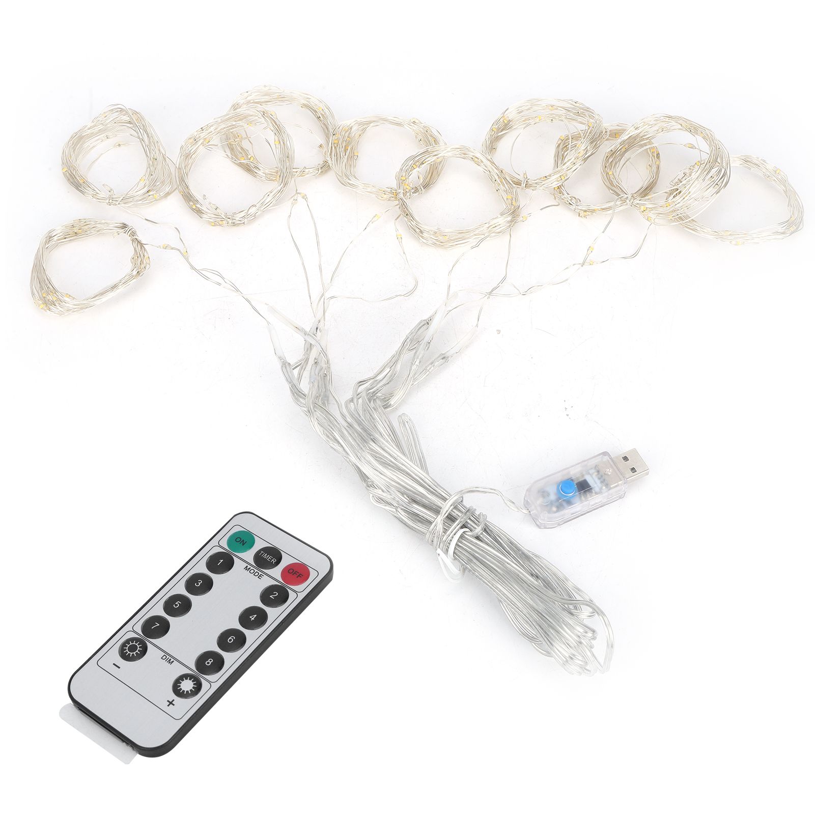 3x3m USB 300LED Chips Curtain Light String with Remote Control for Home Party view 7