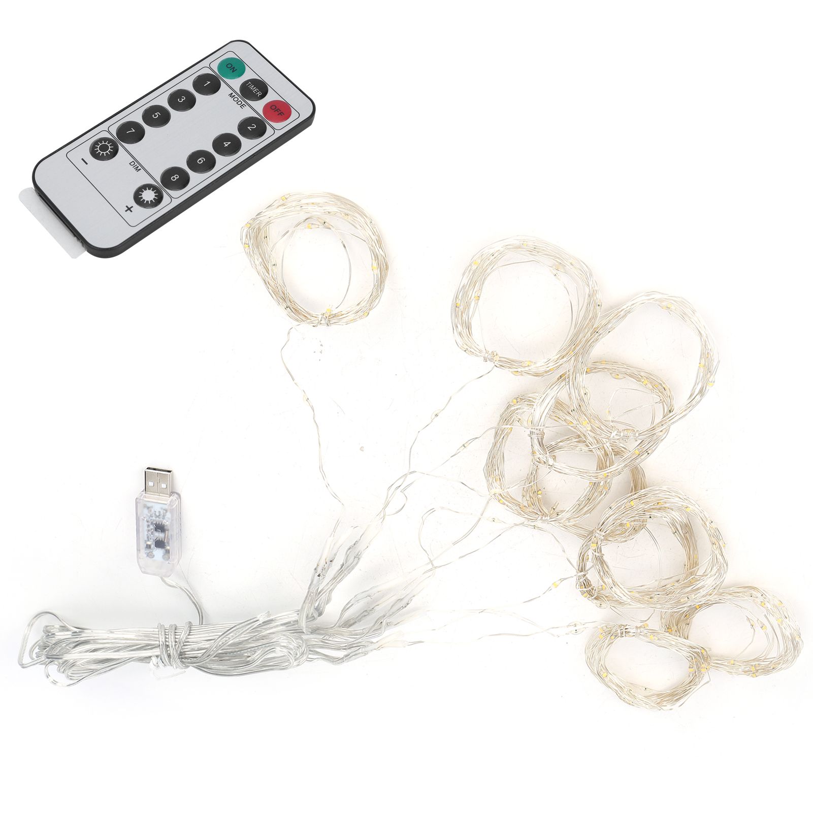 3x3m USB 300LED Chips Curtain Light String with Remote Control for Home Party view 8