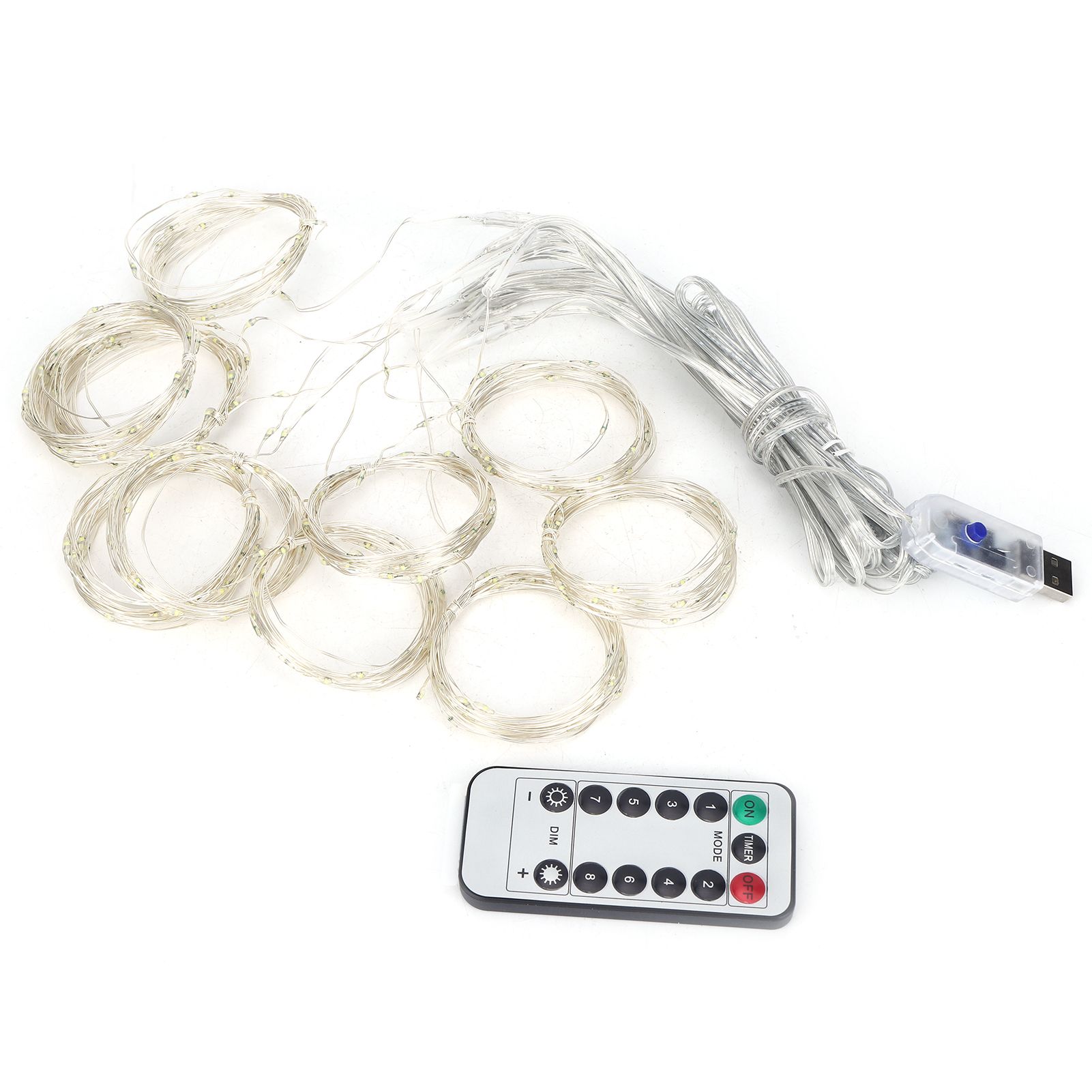3x3m USB 300LED Chips Curtain Light String with Remote Control for Home Party view 2