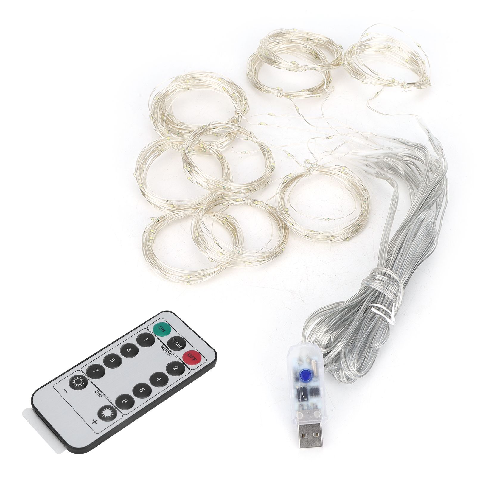 3x3m USB 300LED Chips Curtain Light String with Remote Control for Home Party view 3