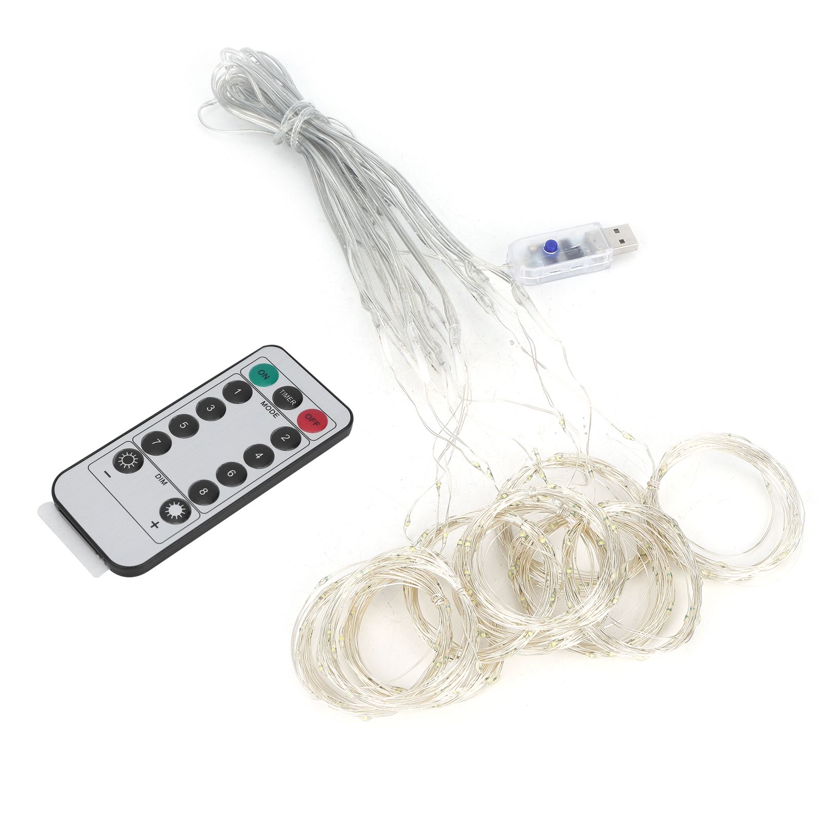3x3m USB 300LED Chips Curtain Light String with Remote Control for Home Party view 6