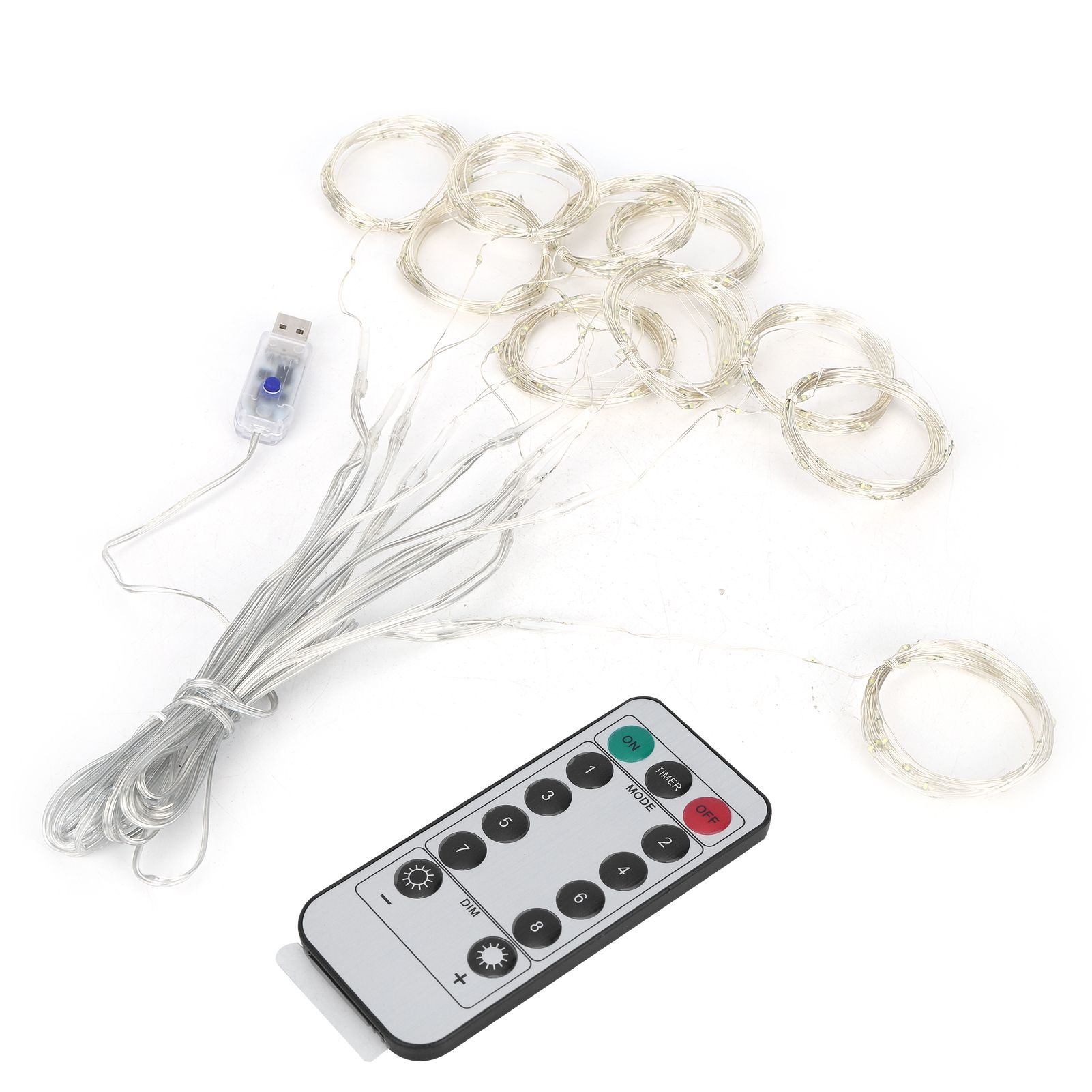 3x3m USB 300LED Chips Curtain Light String with Remote Control for Home Party view 7