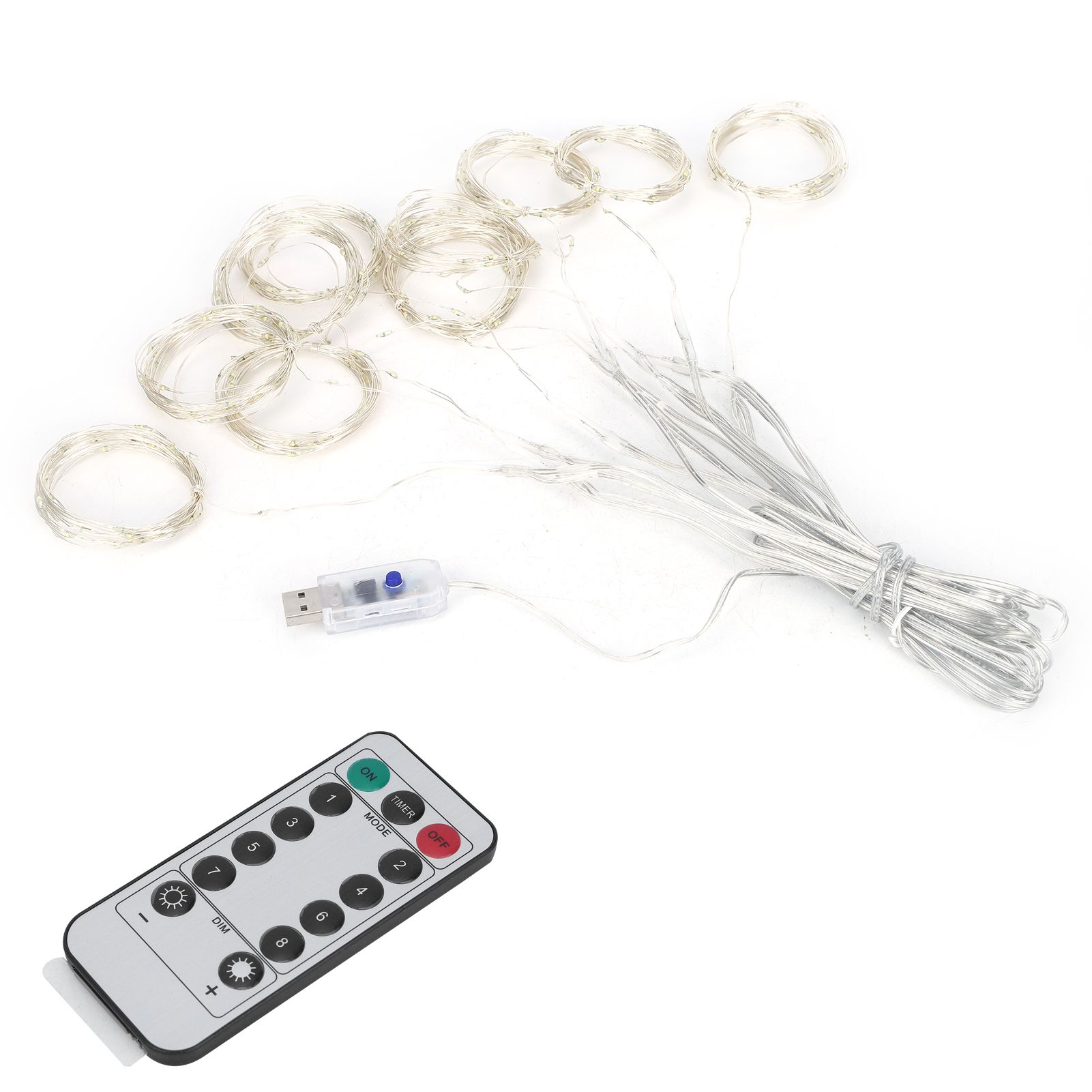 3x3m USB 300LED Chips Curtain Light String with Remote Control for Home Party view 8