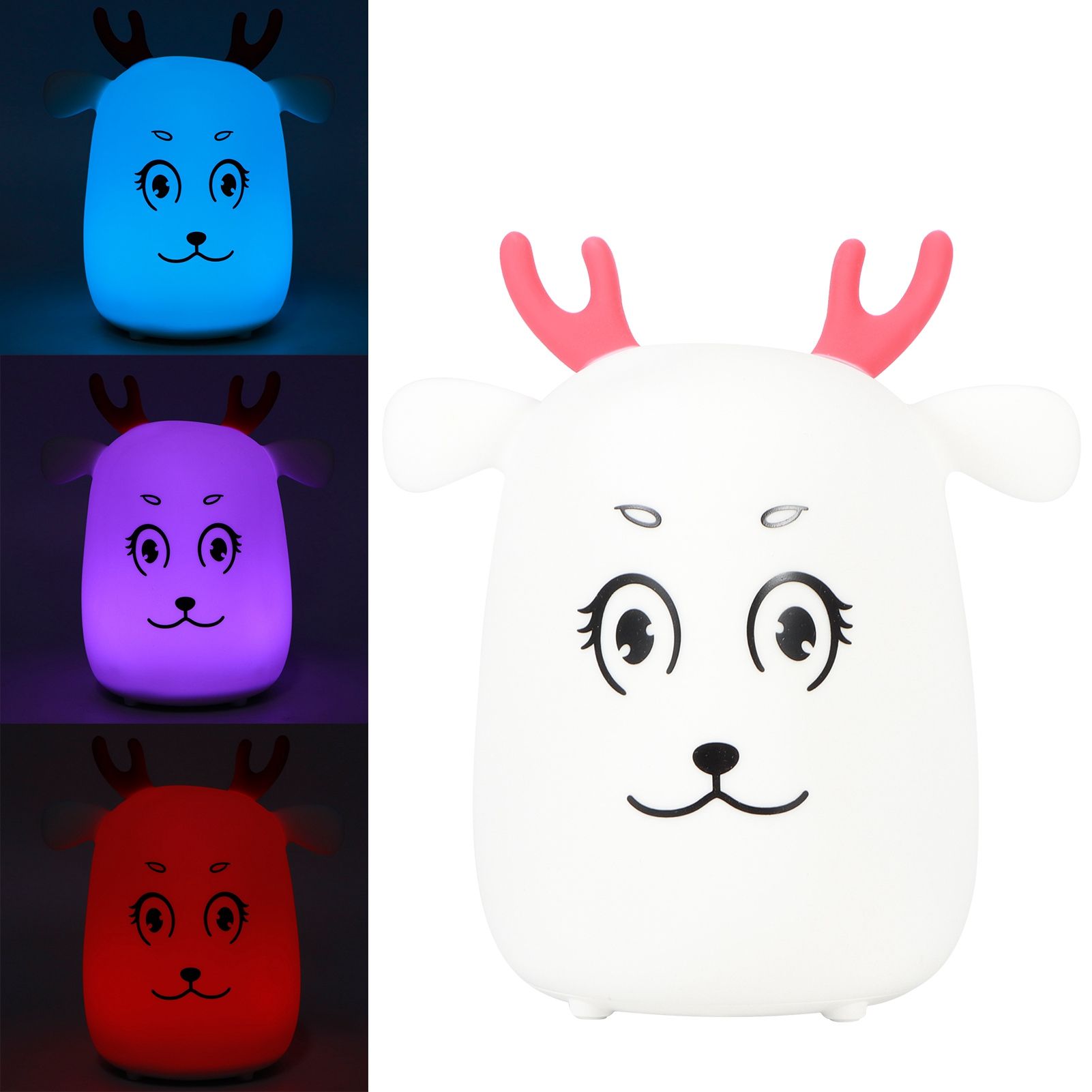 Innovative Cute Deer shaped Silicone Night Light USB Rechargeable Pat Lights view 7