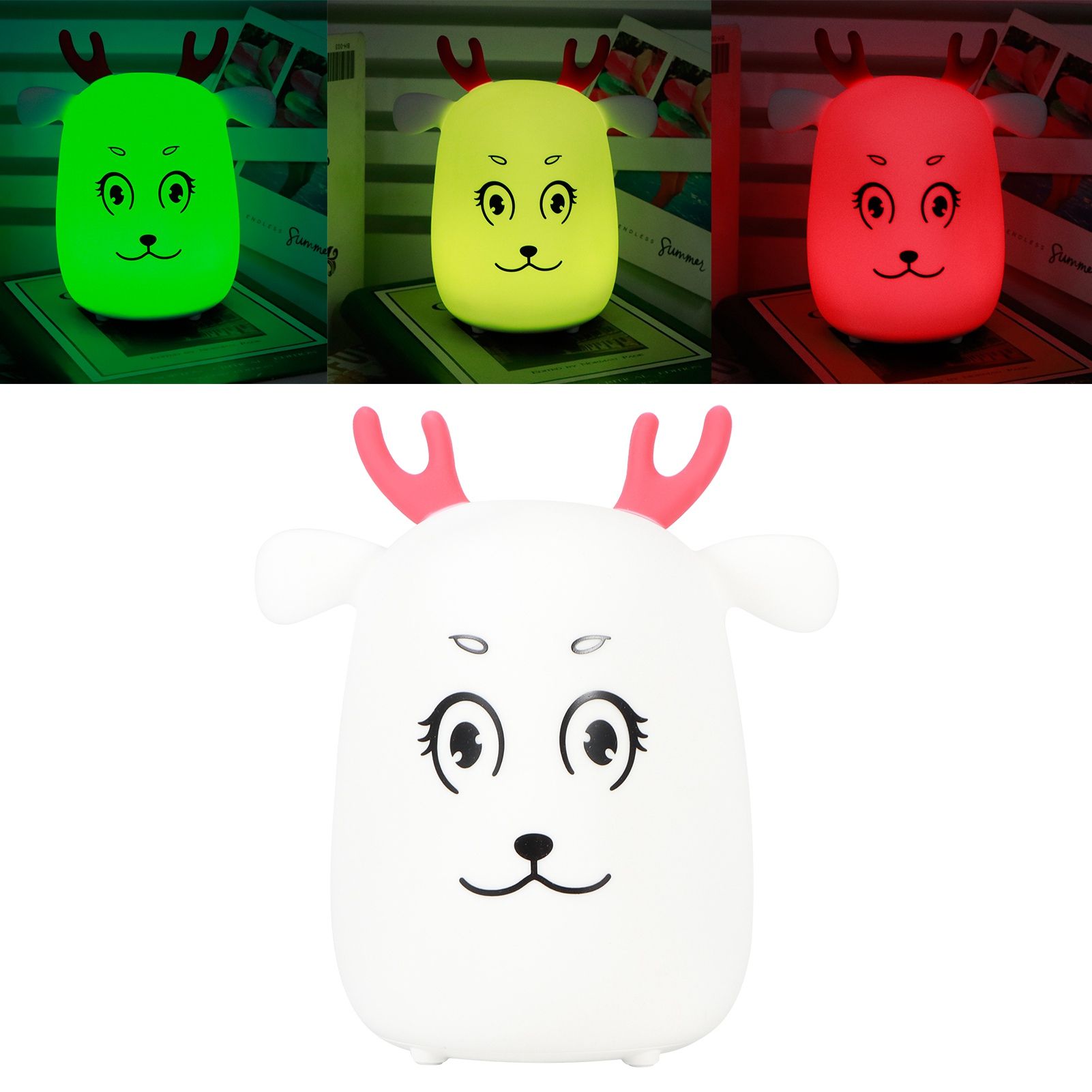 Innovative Cute Deer shaped Silicone Night Light USB Rechargeable Pat Lights view 8