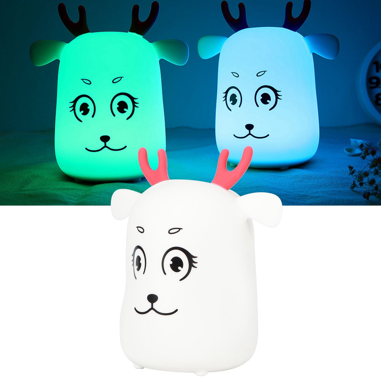 Innovative Cute Deer shaped Silicone Night Light USB Rechargeable Pat Lights view 9