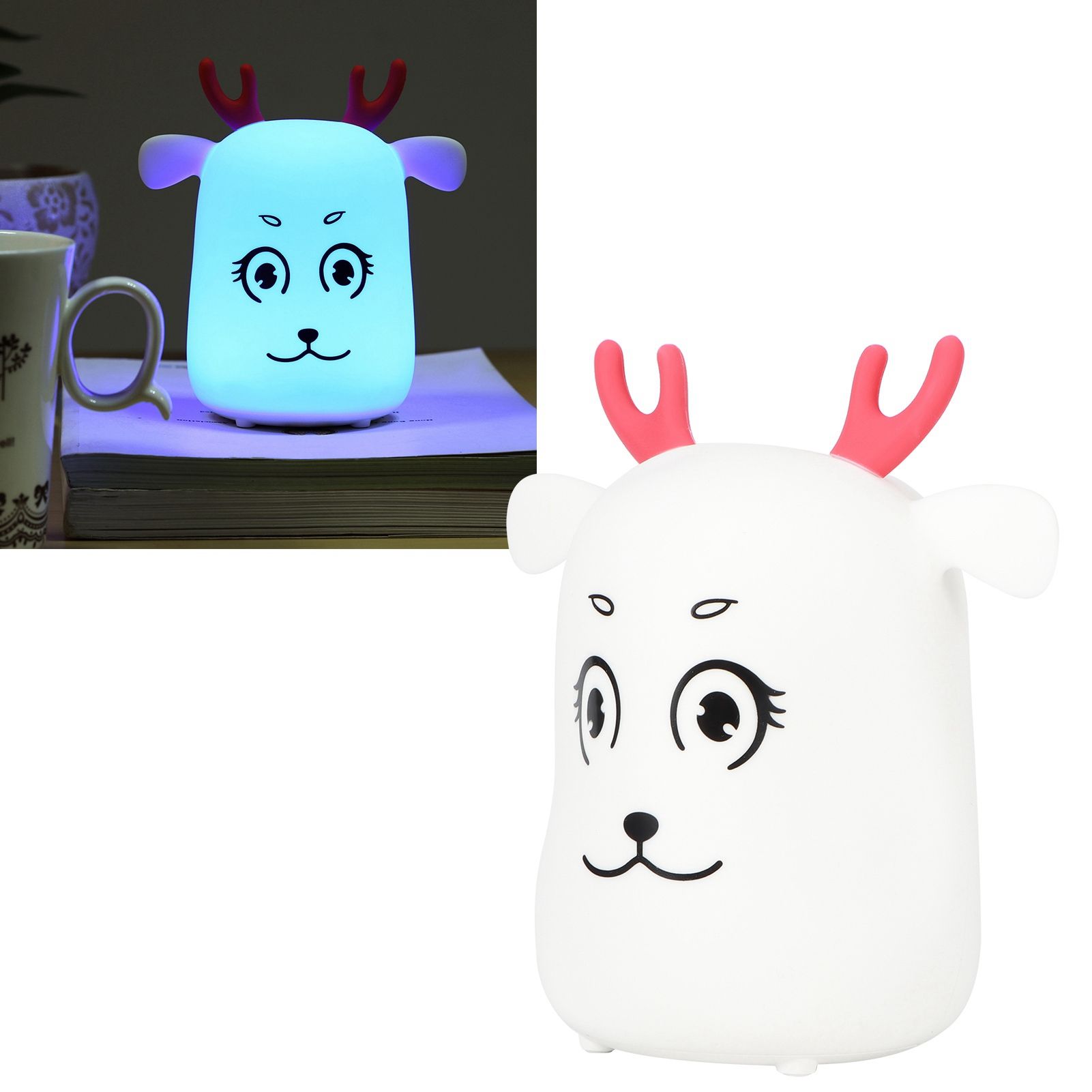 Innovative Cute Deer shaped Silicone Night Light USB Rechargeable Pat Lights view 10