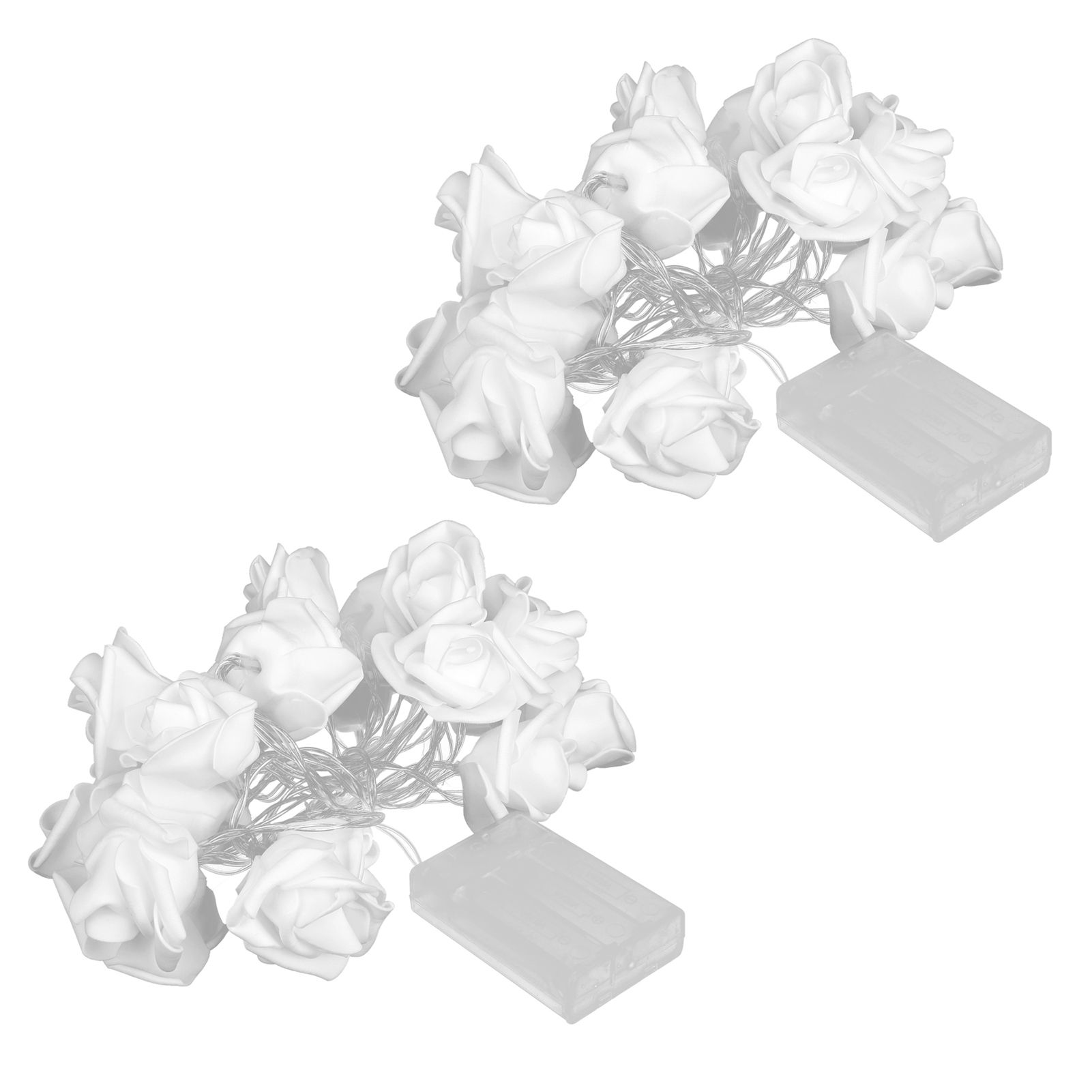 2Pcs Battery Powered 20LED Simulation Rose Flower String Lights for Christmas view 2