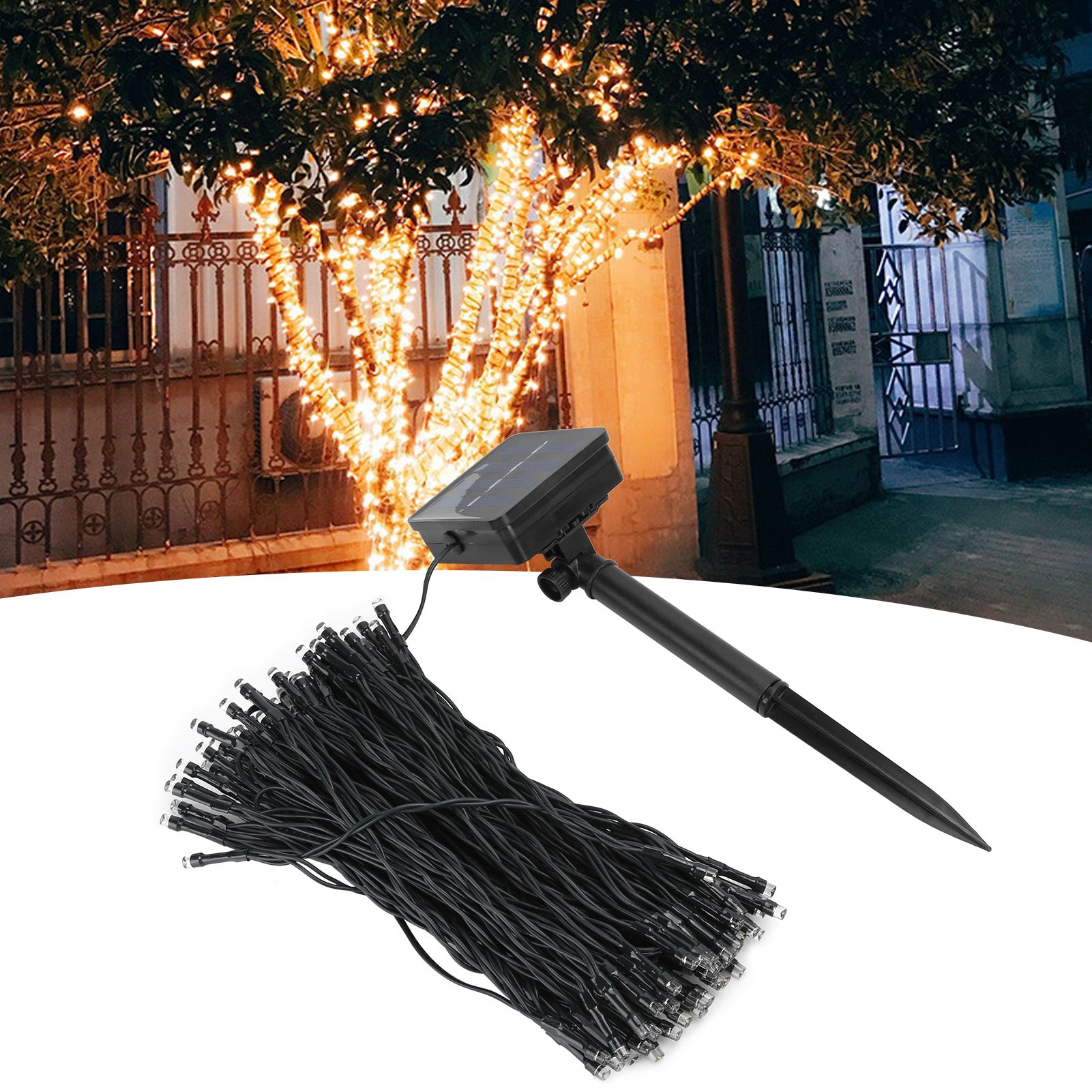 12m 100LED Solar Light String Outdoor Waterproof Garden String Light view 9