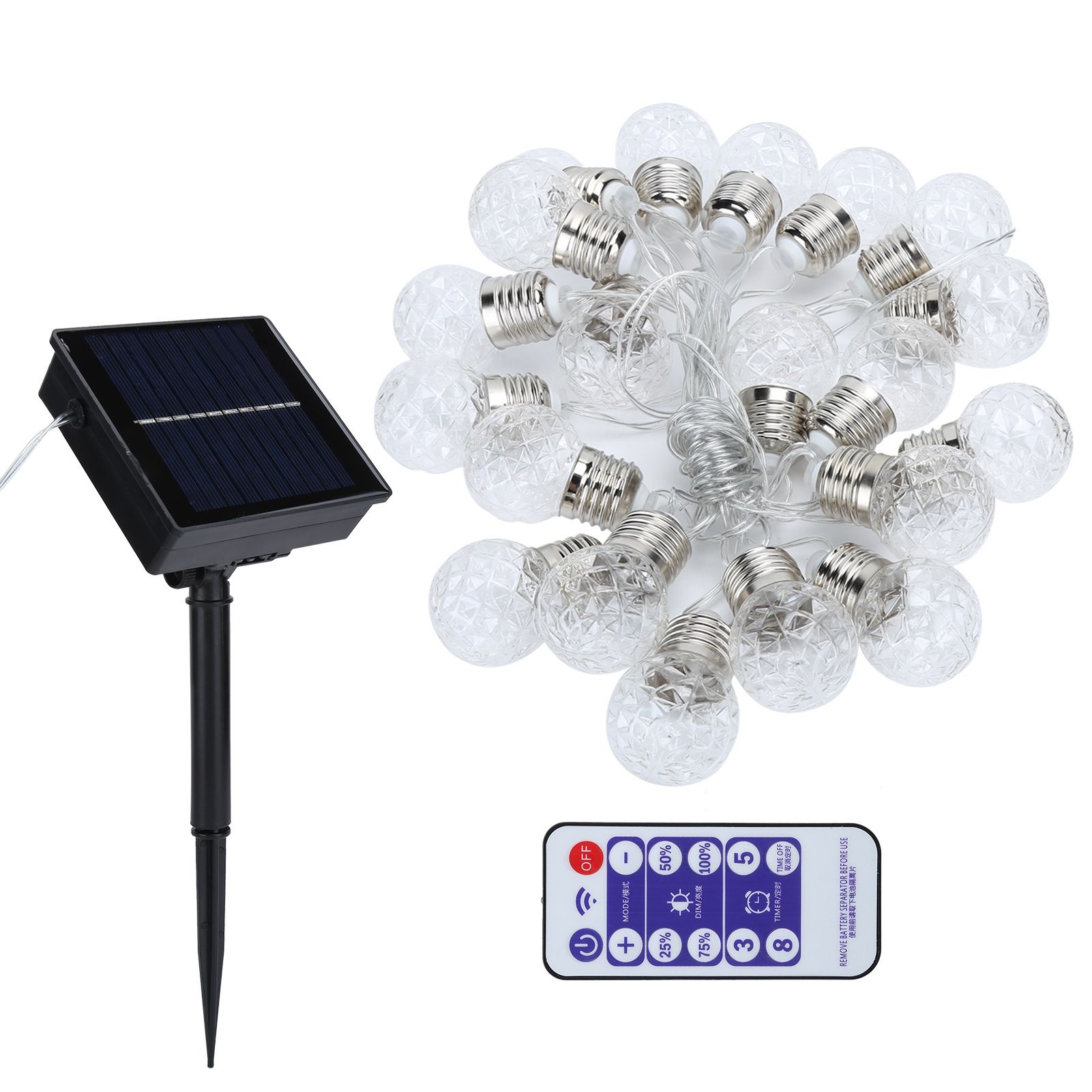 20LED Solar String Lights Outdoor Waterproof Courtyard Festive Decorative view 3