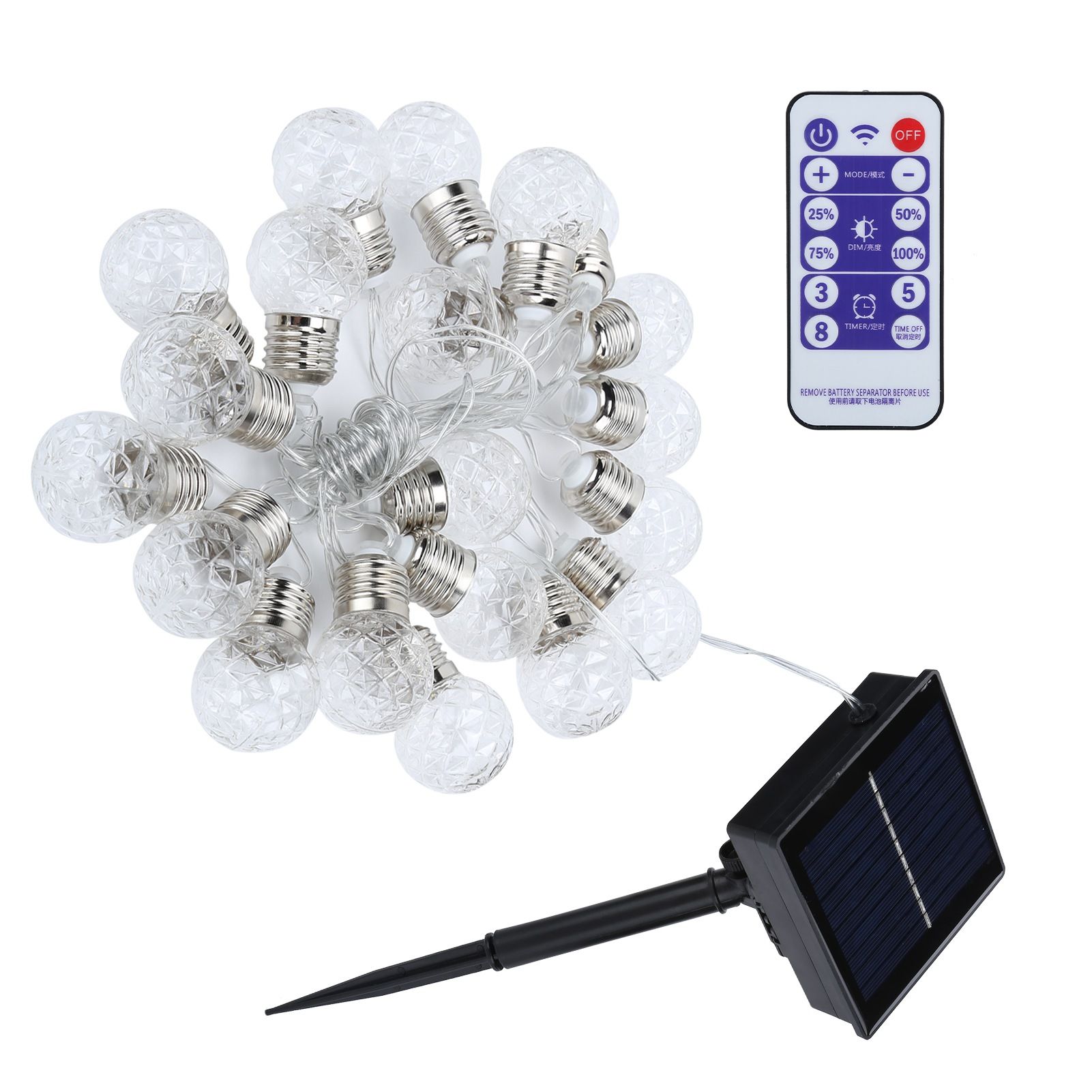 20LED Solar String Lights Outdoor Waterproof Courtyard Festive Decorative view 5