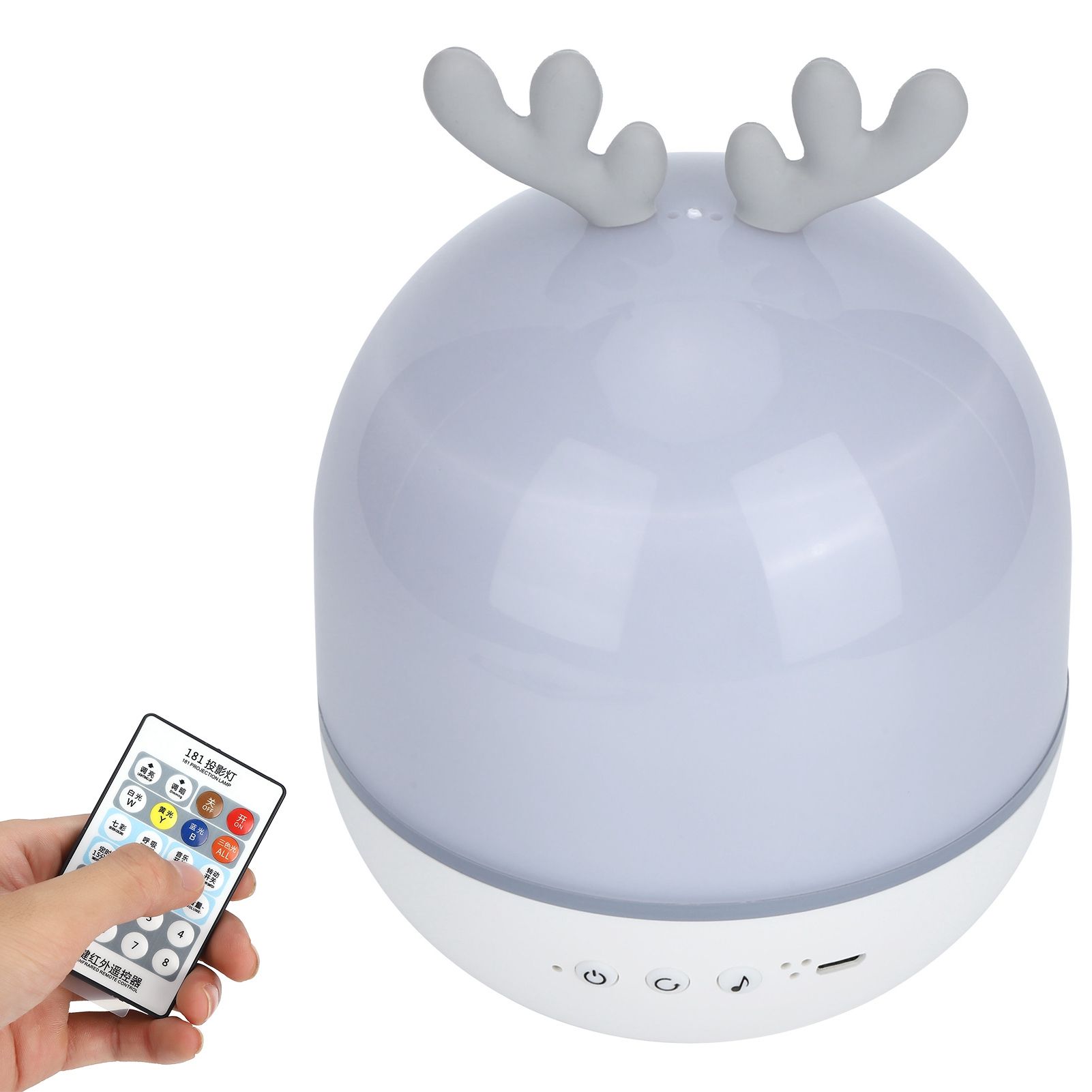 Cute USB Rechargeable Projection Lamp 360 Degree Rotating Remote Music Night view 6