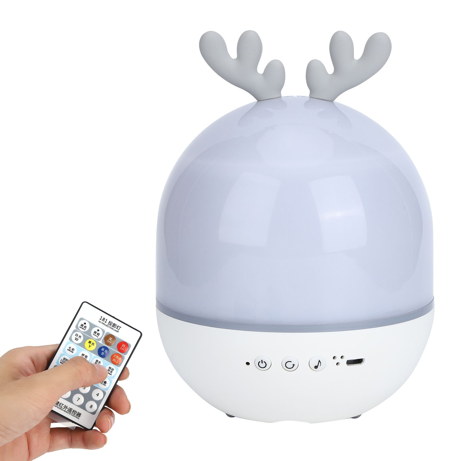 Mini USB 360 Degree Rotating Projection Lamp Remote Control Music Night Light view 4