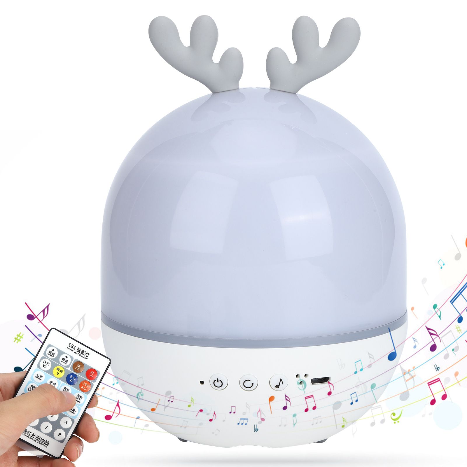 Mini USB 360 Degree Rotating Projection Lamp Remote Control Music Night Light view 10