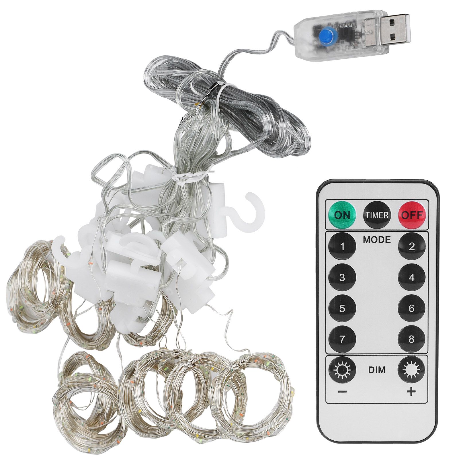 3x3 m Copper USB Wire Curtain Light String for Home Christmas Decoration with view 2