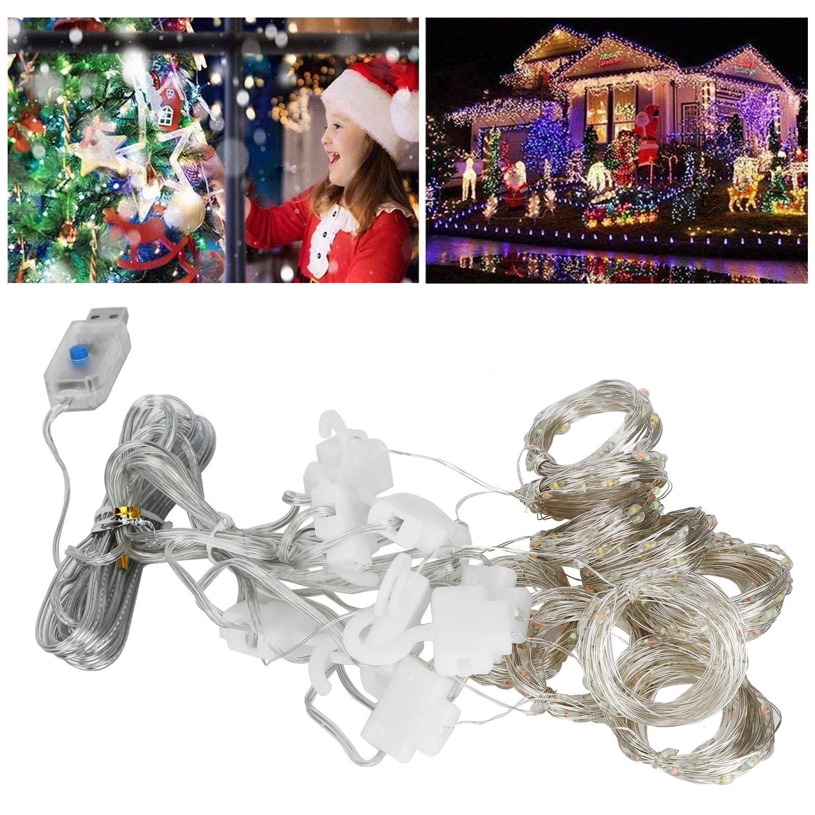 3x3 m Copper USB Wire Curtain Light String for Home Christmas Decoration with view 10