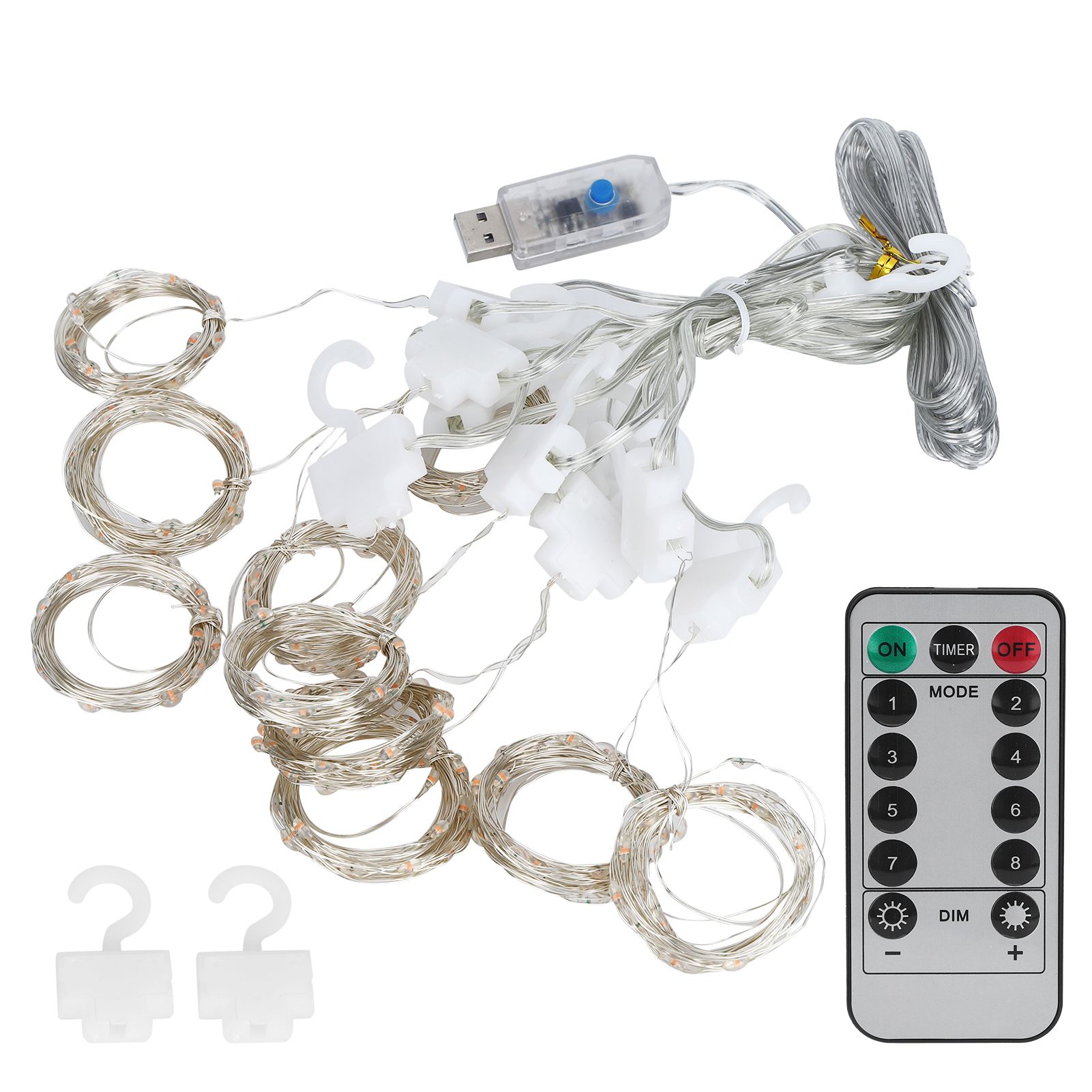 3x3 m USB Window Curtain String Lights with Remote Control for Christmas view 2