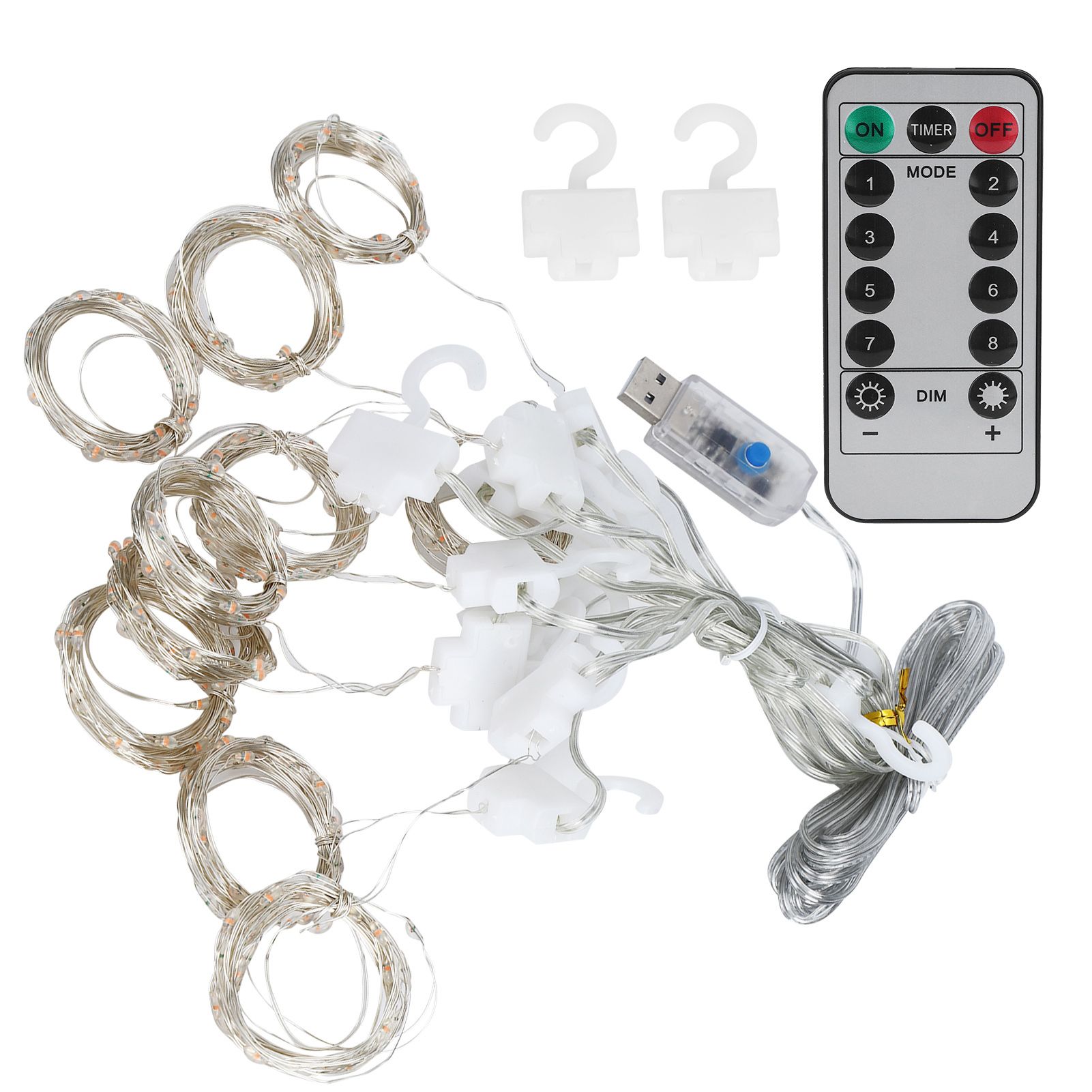 3x3 m USB Window Curtain String Lights with Remote Control for Christmas view 3