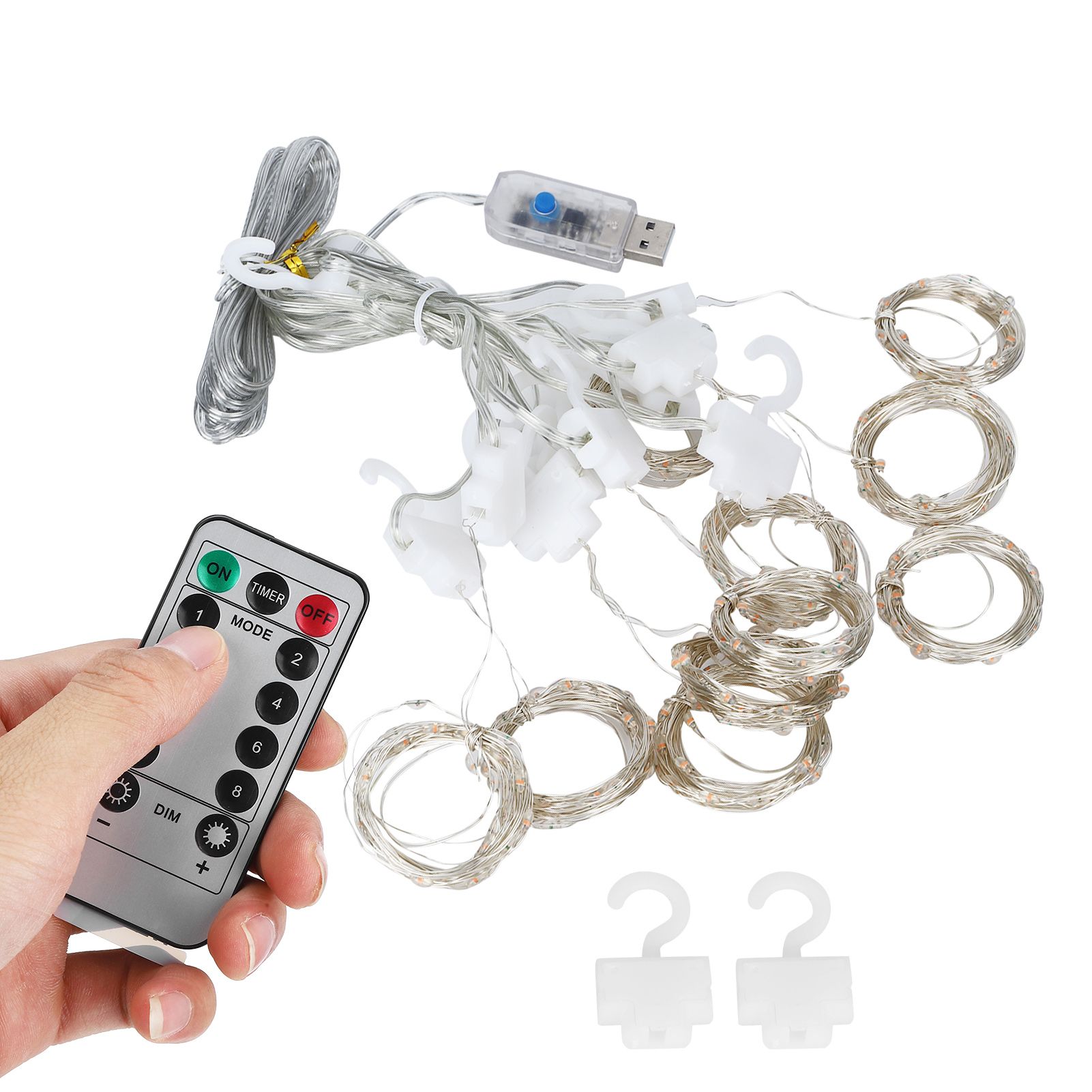 3x3 m USB Window Curtain String Lights with Remote Control for Christmas view 5