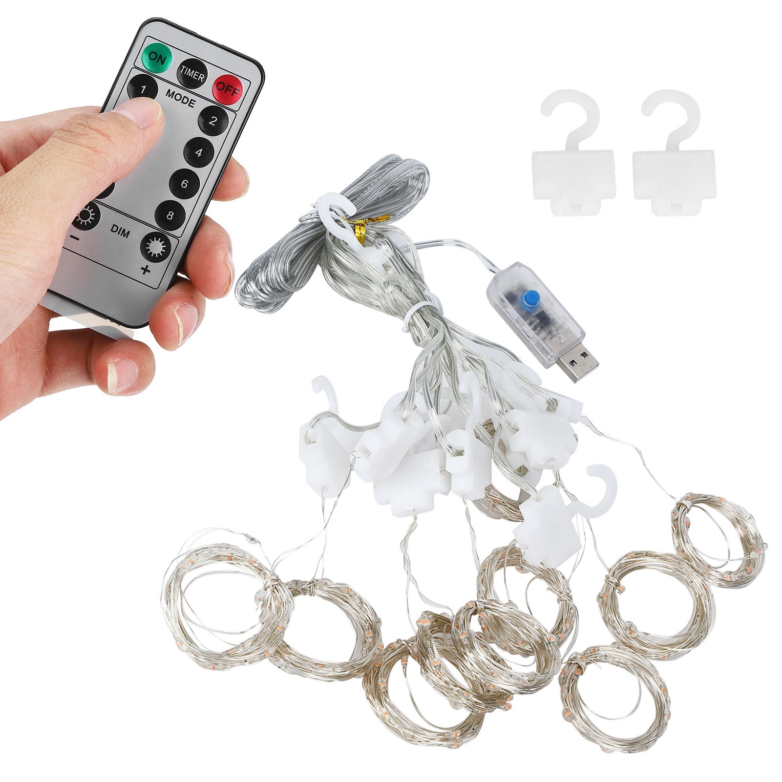 3x3 m USB Window Curtain String Lights with Remote Control for Christmas view 6
