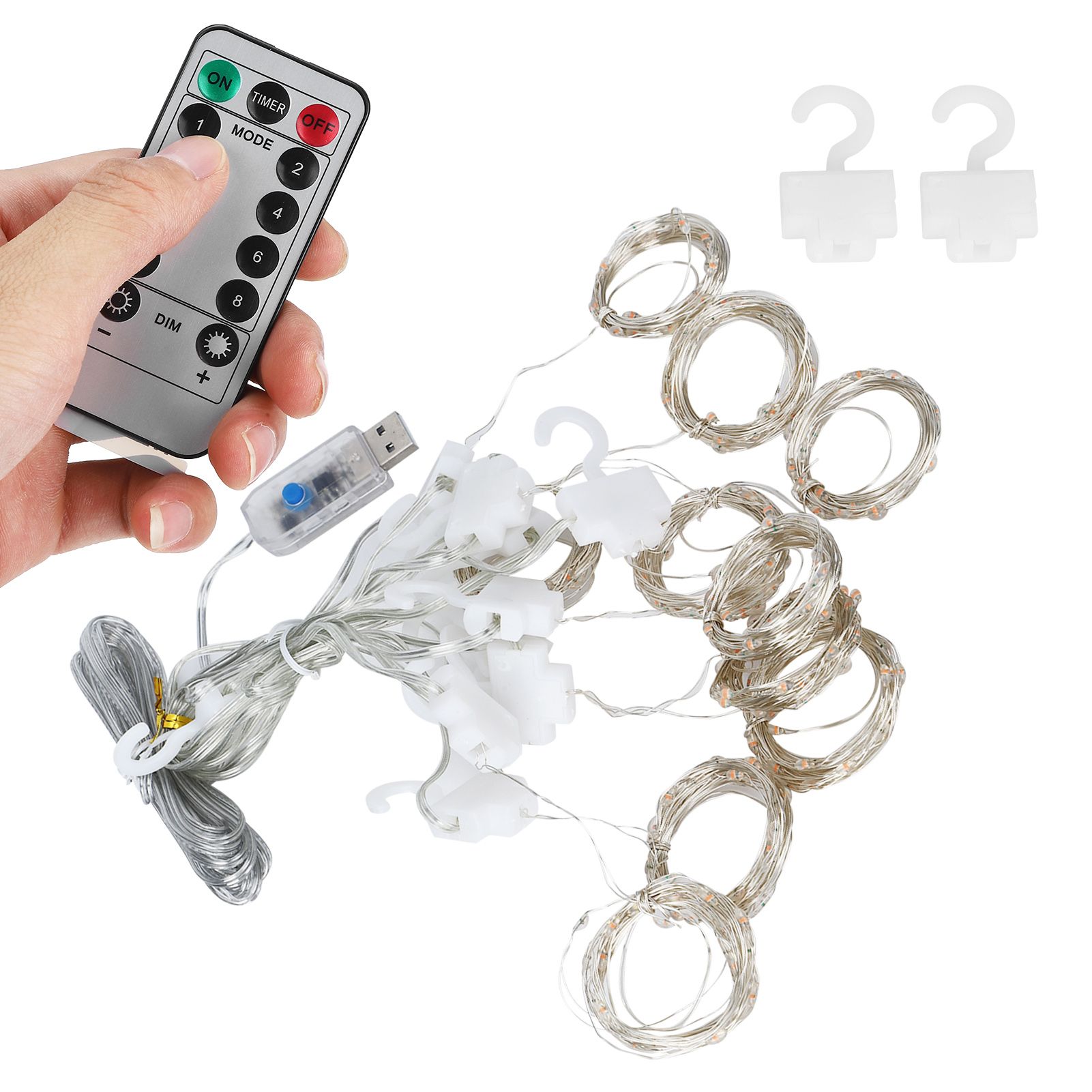 3x3 m USB Window Curtain String Lights with Remote Control for Christmas view 7