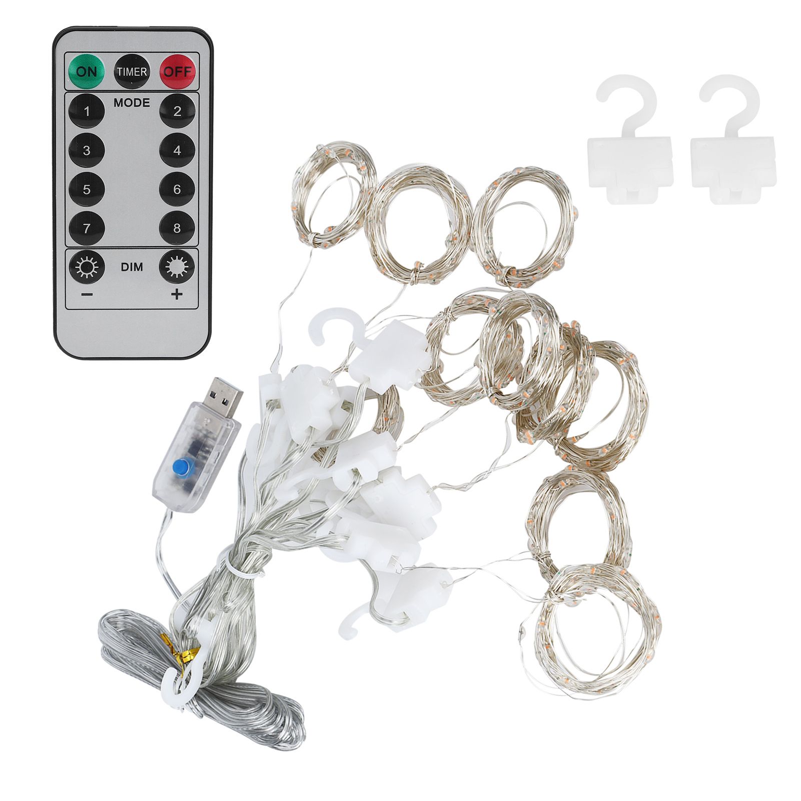 3x3 m USB Window Curtain String Lights with Remote Control for Christmas view 8
