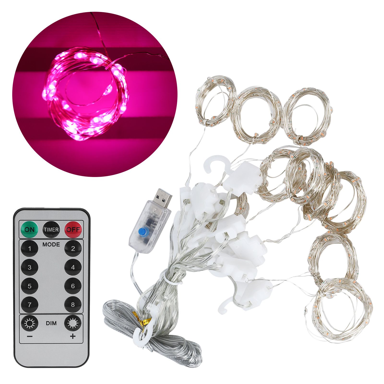 3x3 m USB Window Curtain String Lights with Remote Control for Christmas view 9