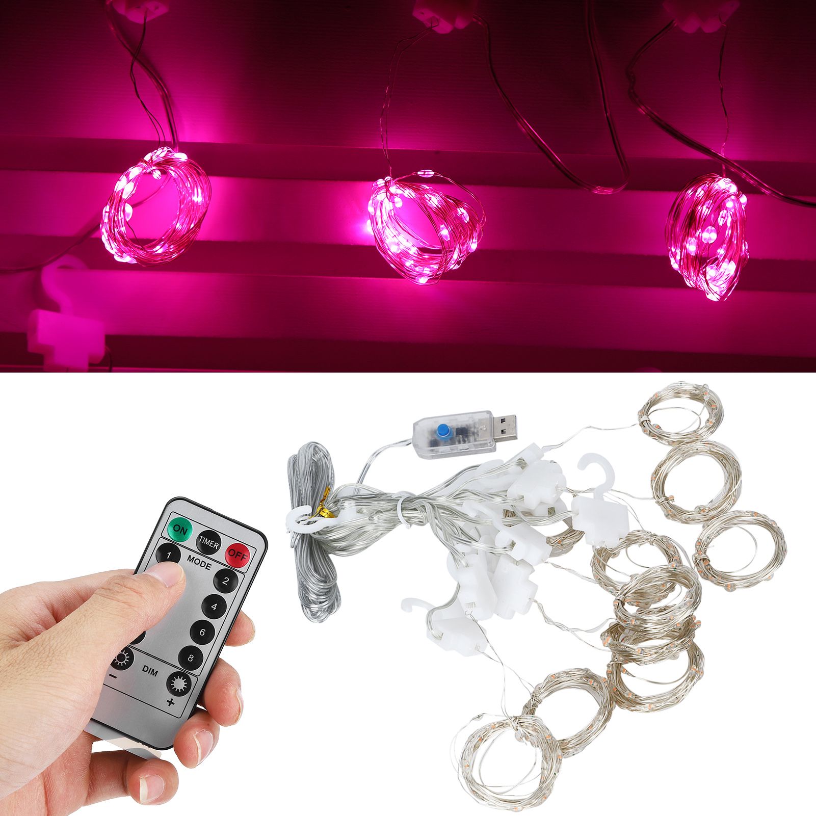 3x3 m USB Window Curtain String Lights with Remote Control for Christmas view 10