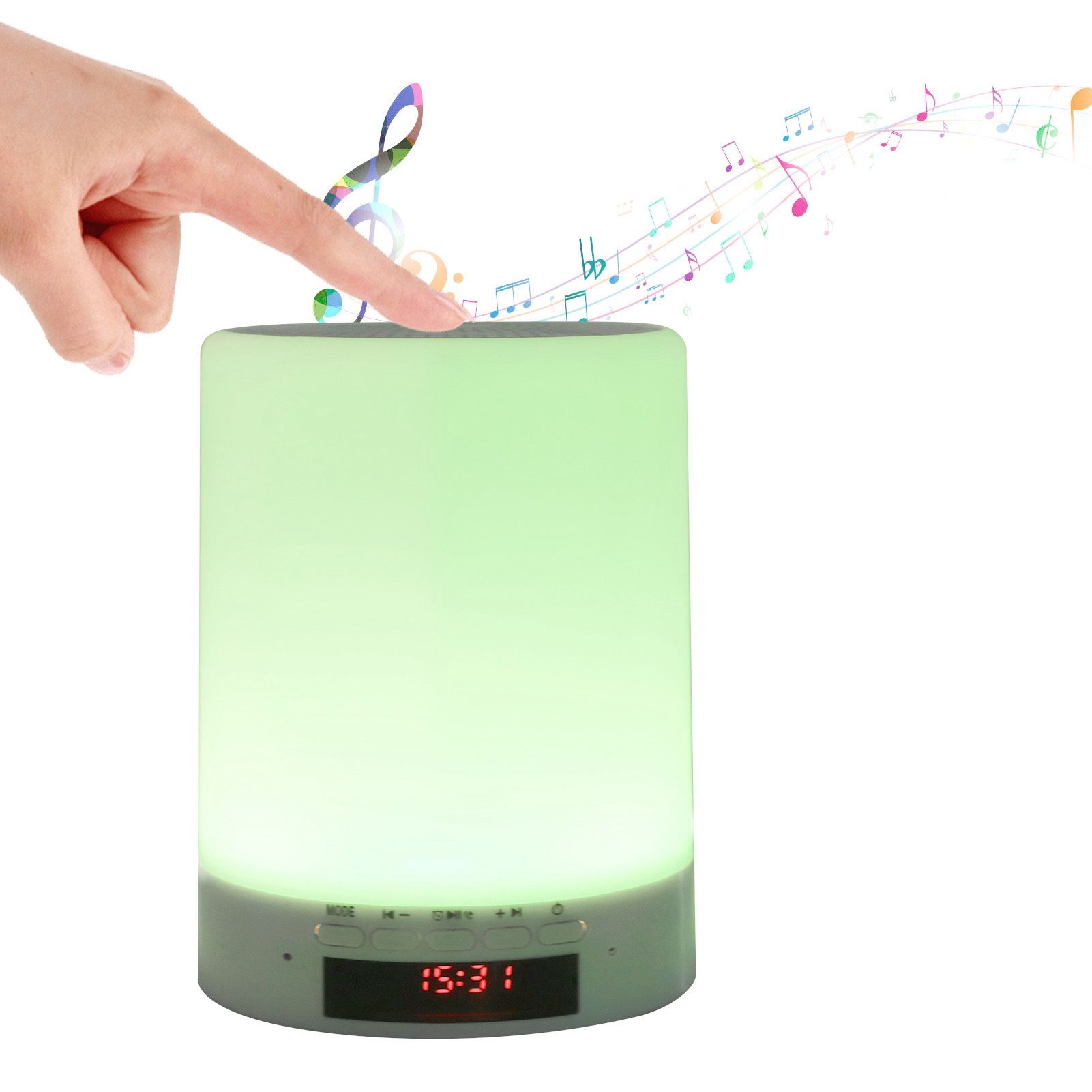 Bluetooth Speaker Night Light Touching Change Color LED Lamp Smart Alarm Clock view 9
