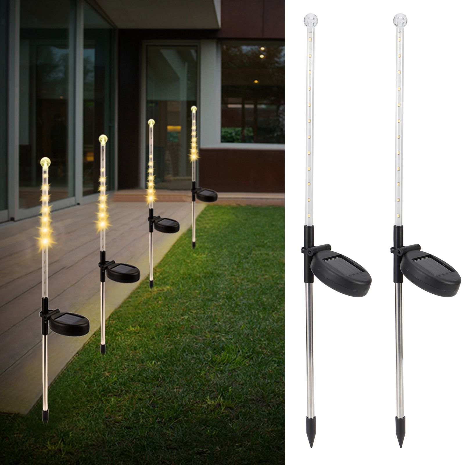 2Pcs Waterproof IP44 LED Solar Lawn Lamp Romantic Garden Decoration Outdoor view 9