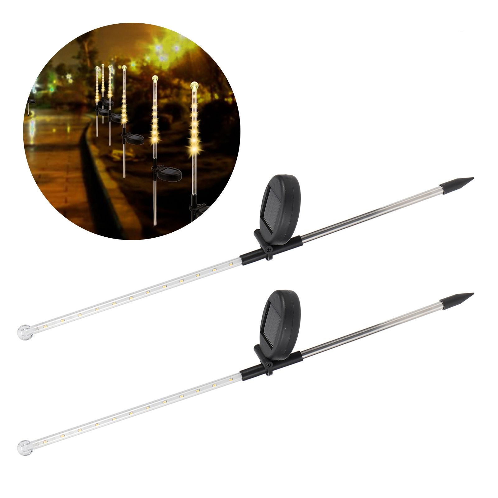 2Pcs Waterproof IP44 LED Solar Lawn Lamp Romantic Garden Decoration Outdoor view 10