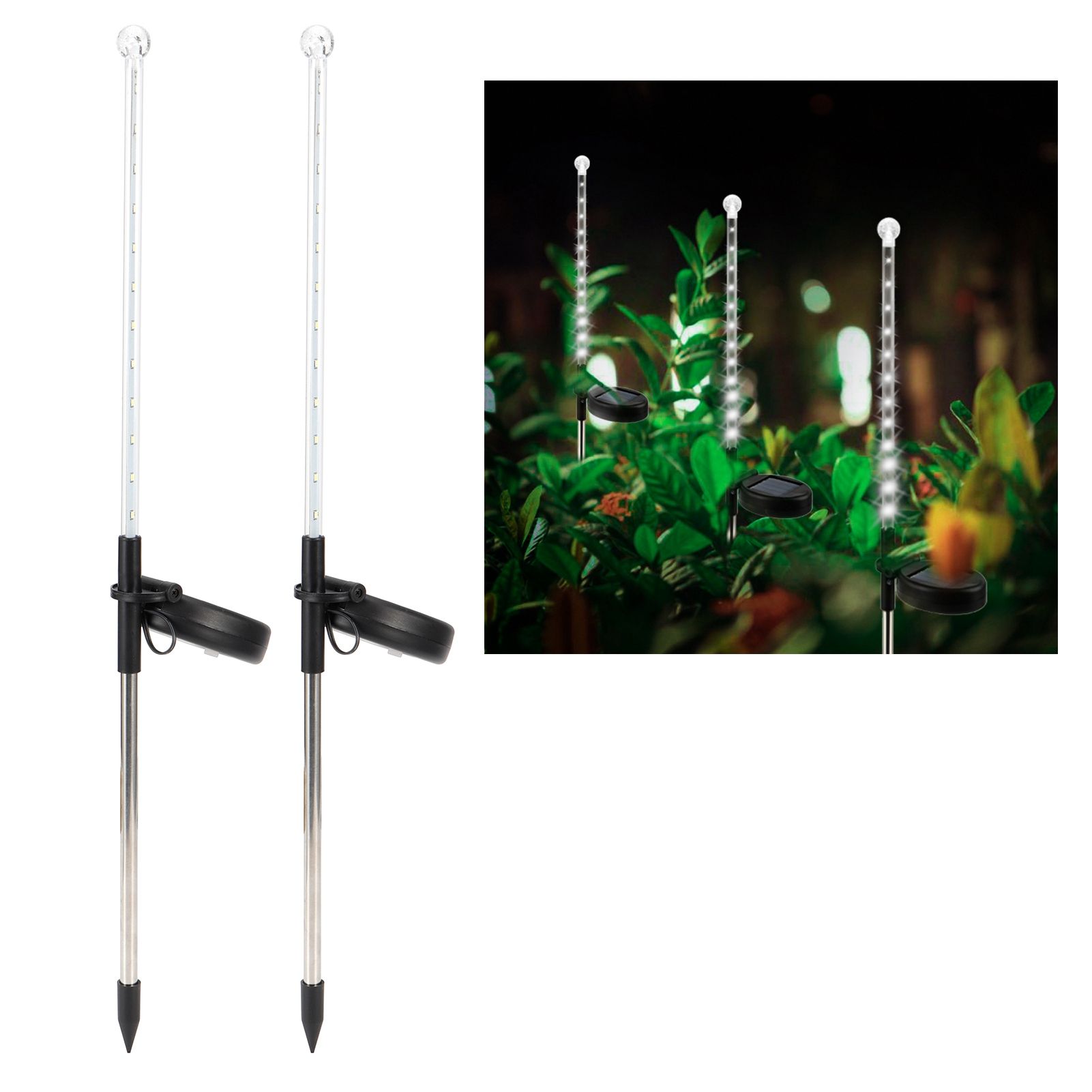 2Pcs Waterproof IP44 LED Solar Lawn Lamp Romantic Garden Decoration Outdoor view 9