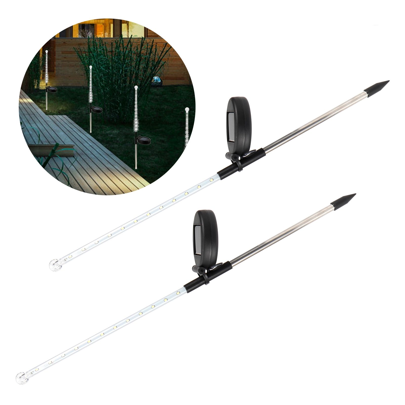 2Pcs Waterproof IP44 LED Solar Lawn Lamp Romantic Garden Decoration Outdoor view 10