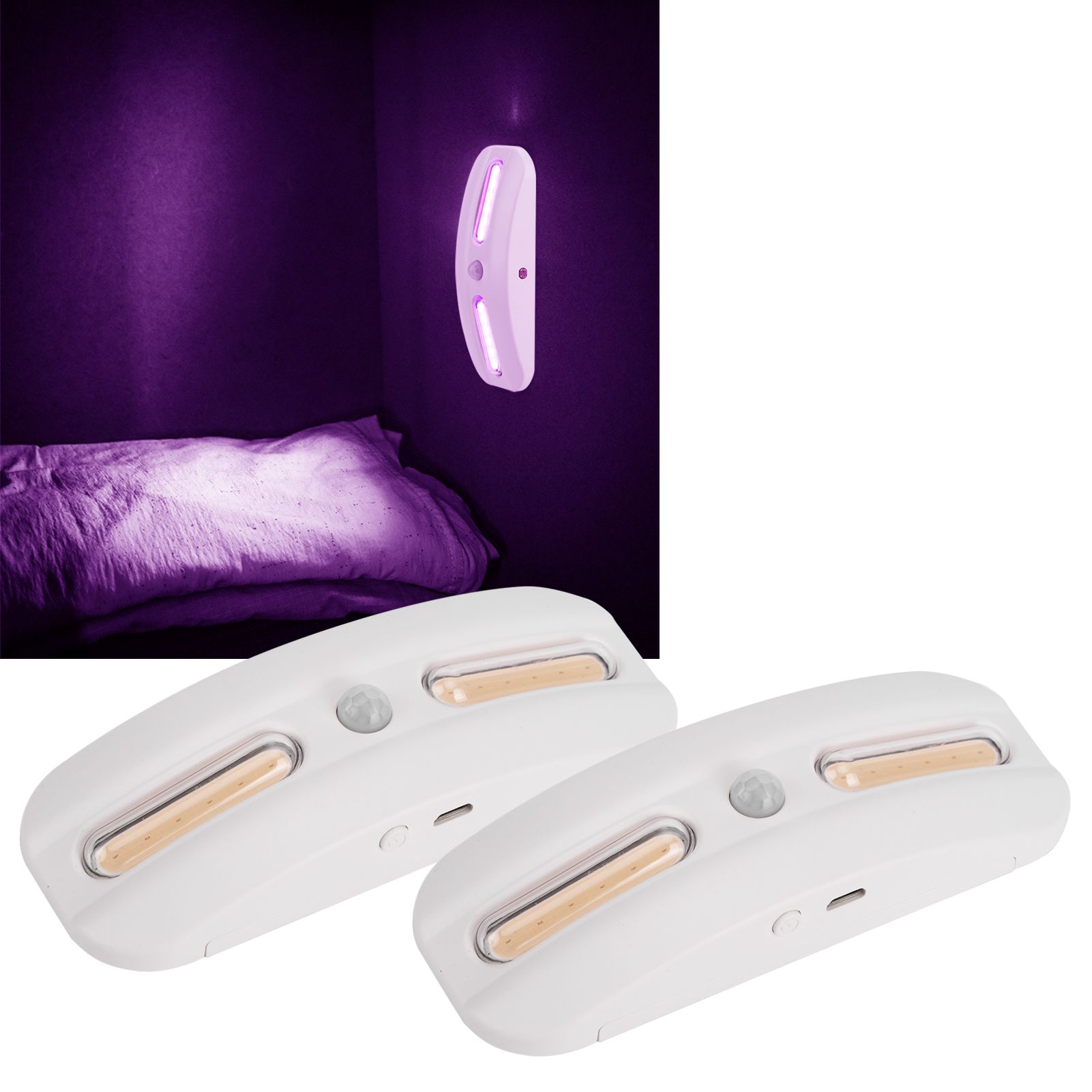 2PCS COB LED Motion Sensor Light Cupboard Wardrobe Closet Lamp Cabinet Night view 9